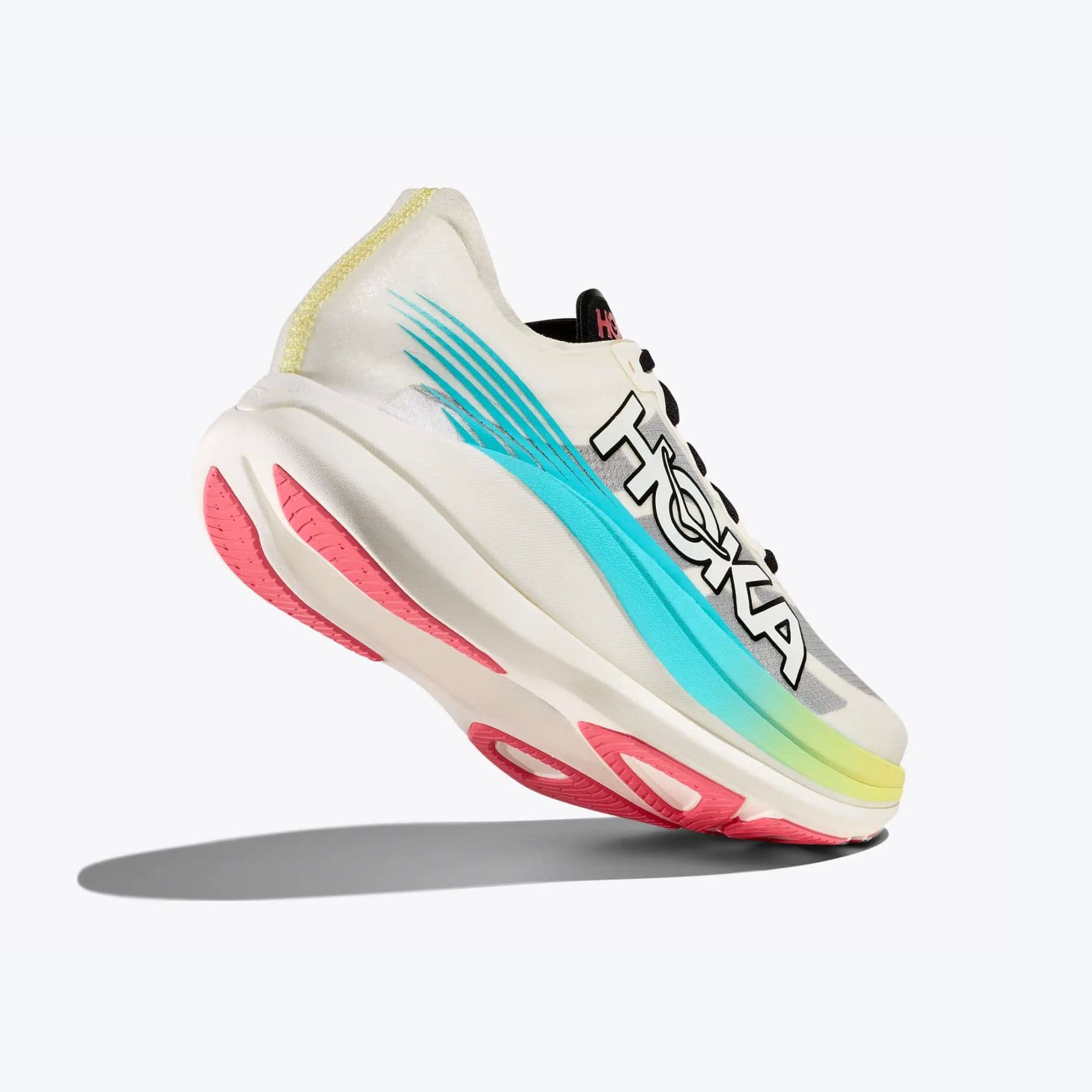 Rocket X 2 - Footwear - Hoka - White, Teal, Yellow, Lime, Black, Red image