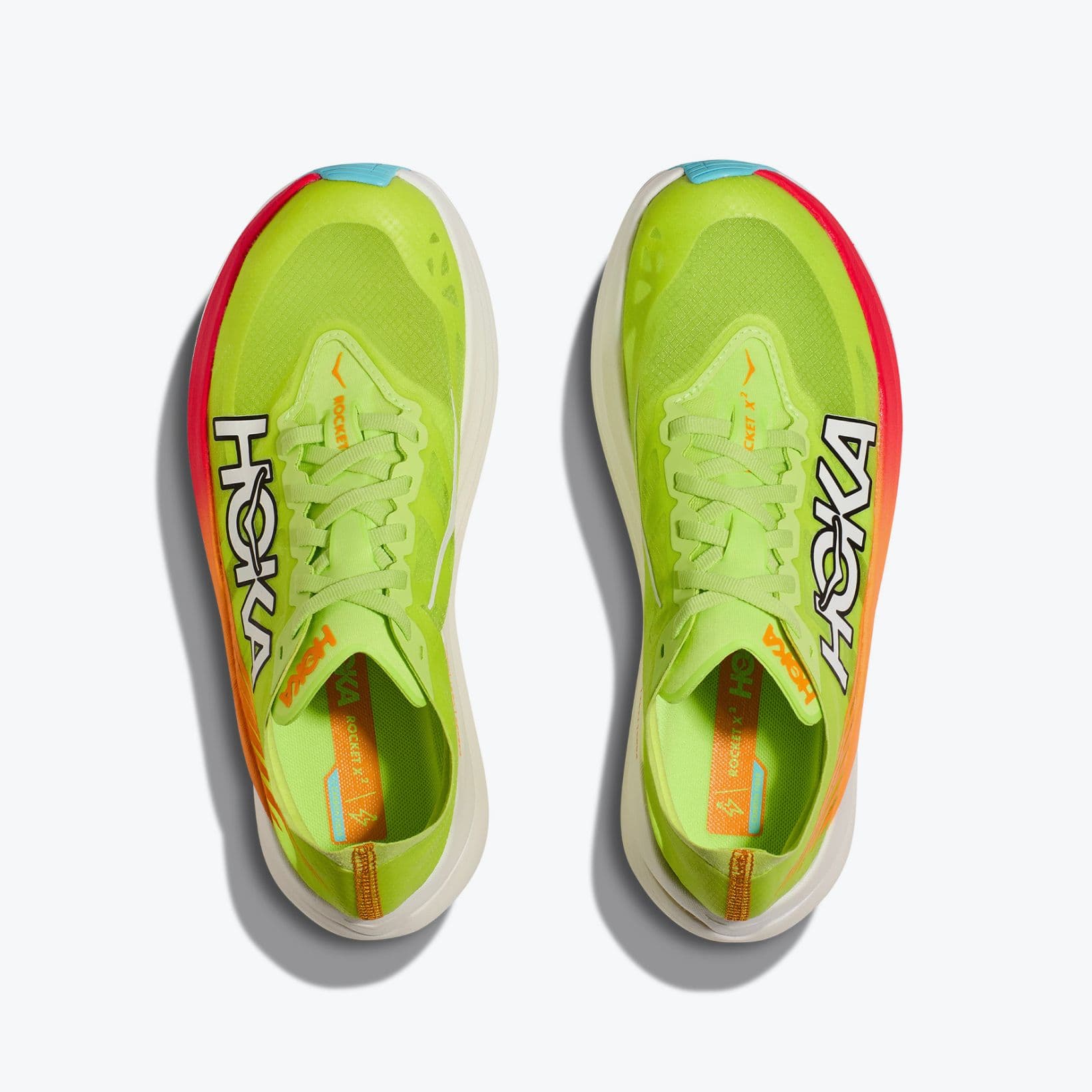 Rocket X 2 - Footwear - Hoka - Lime, Orange, Red, Teal image