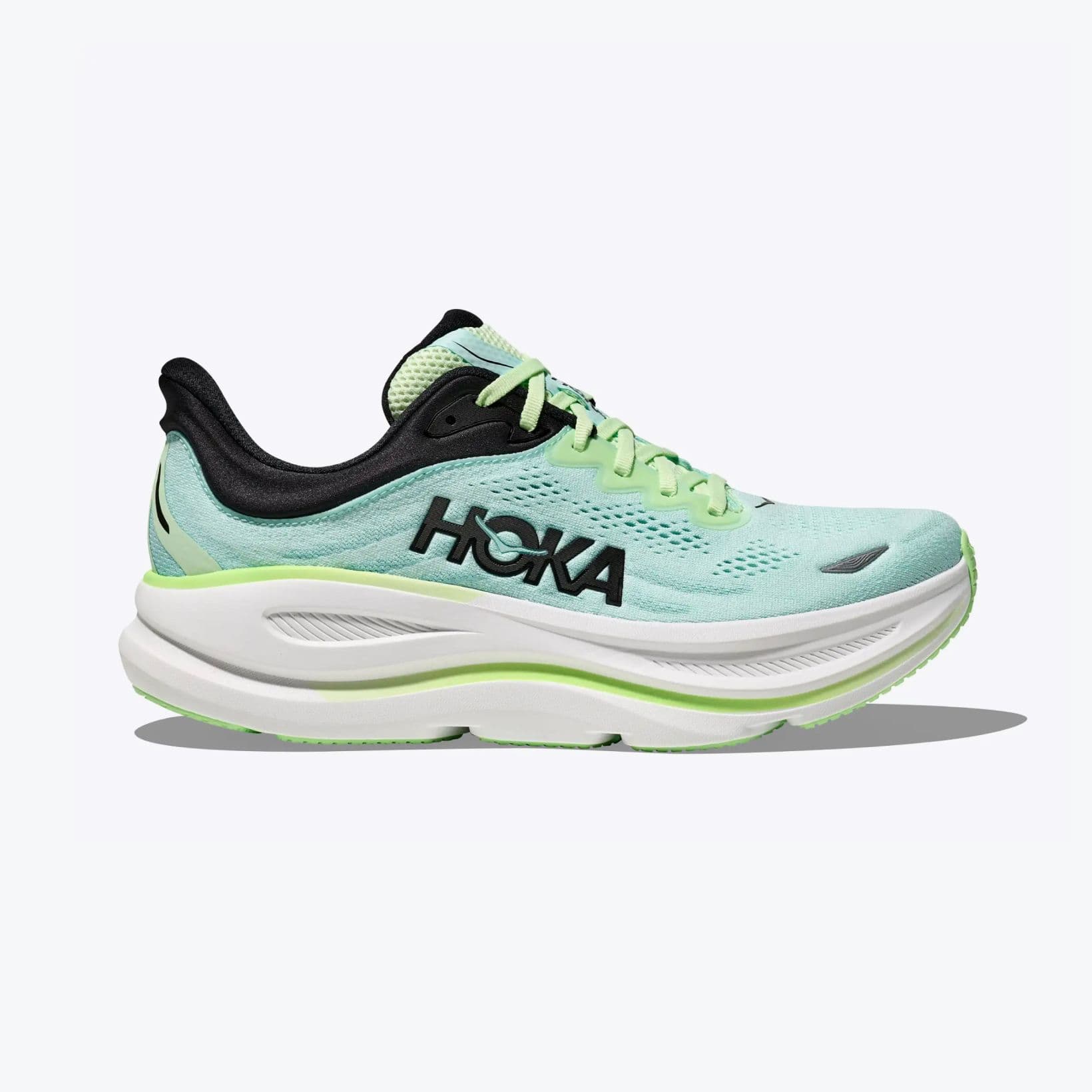 Bondi 9 - Footwear - Hoka - Teal, Lime, Black, White image